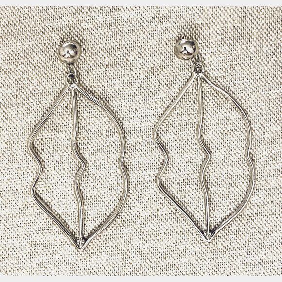 Lips Silver Drop Earrings - Picture 1 of 1